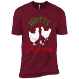 Christmas Chicken Shirt Santa Hens Lover Funny Farmer Gift - Premium Short Sleeve T-Shirt