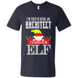 Tired Architect I'd Rather Be An Elf Christmas - Men's V-Neck