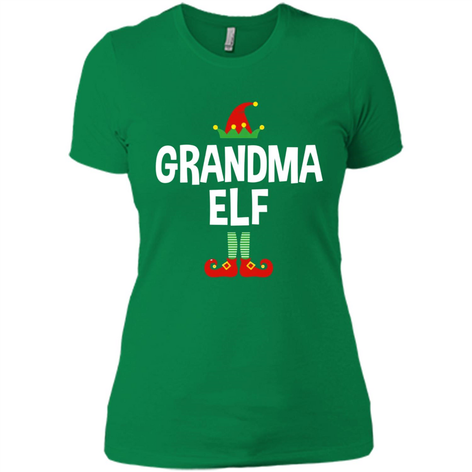 Grandma Elf Shirt -Family Matching Christmas Pajamas - Ladies' Boyfriend T-Shirt