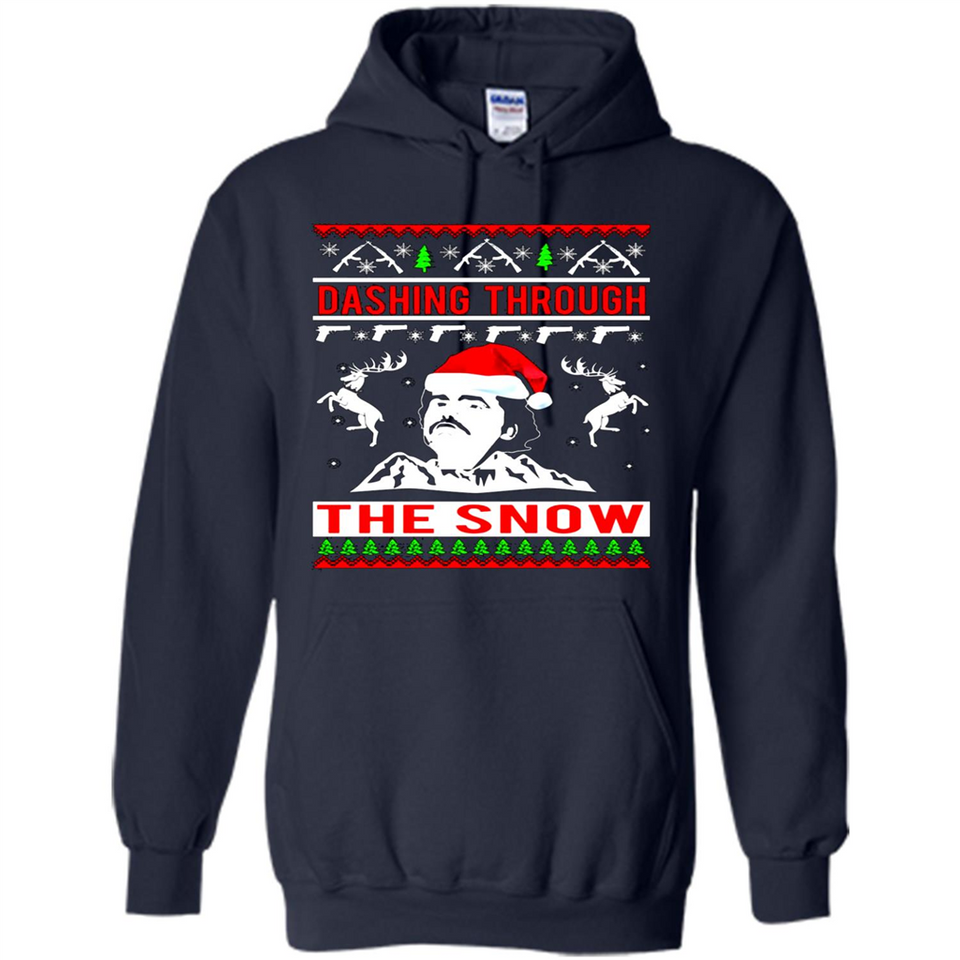 Narcos dashing through the snow Christmas sweatshirt PINGPONG