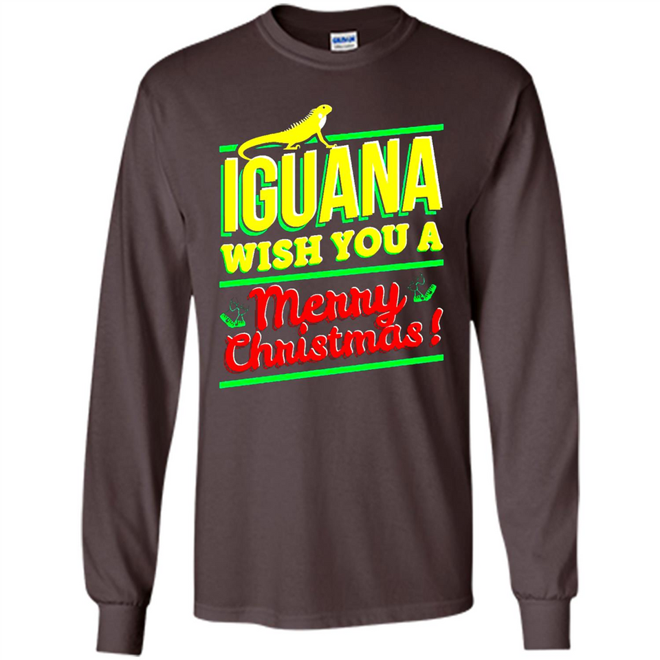 Iguana Wish You A Merry Christmas Animal - Long Sleeve T-Shirt