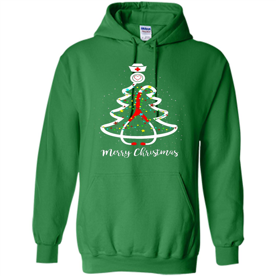 Christmas tree Nurse merry Christmas - Hoodie