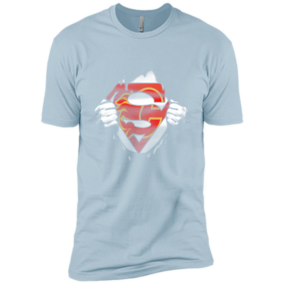 Calgary Flames And Superman Fans - Premium Short Sleeve T-Shirt