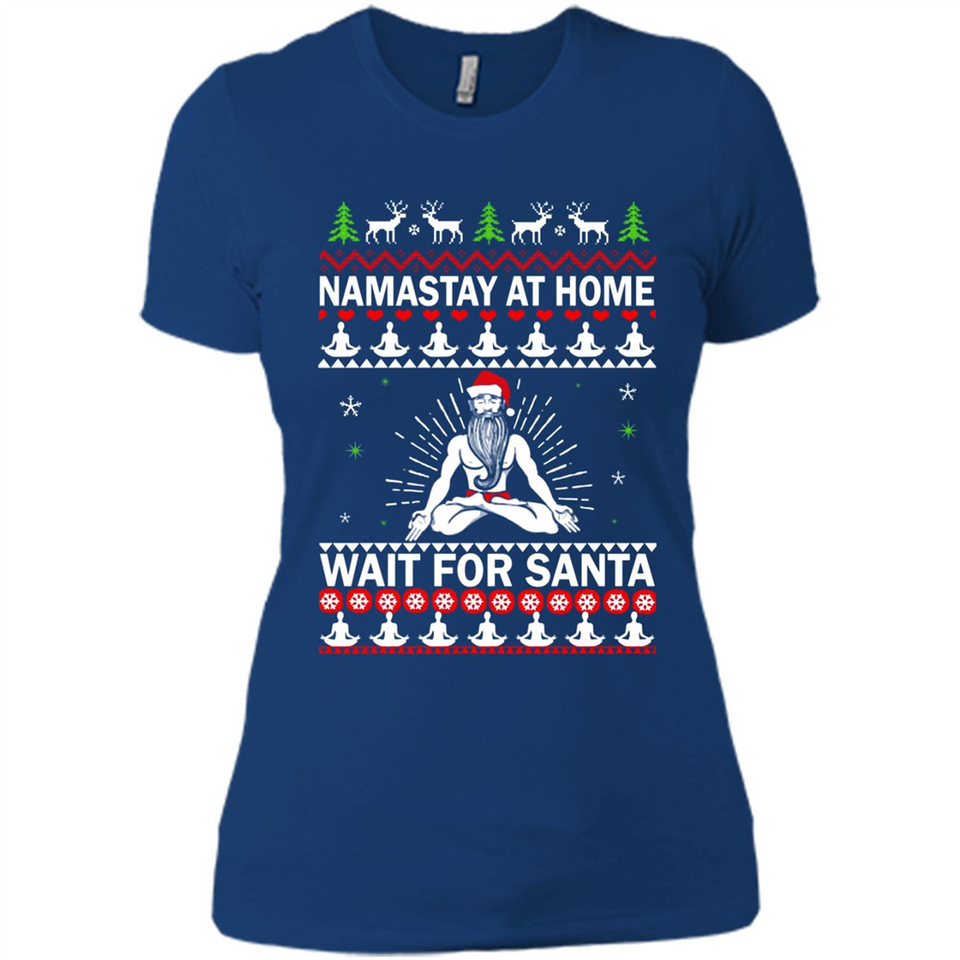 Namastay at home and wait for Santa Christmas - Ladies' Boyfriend T-Shirt