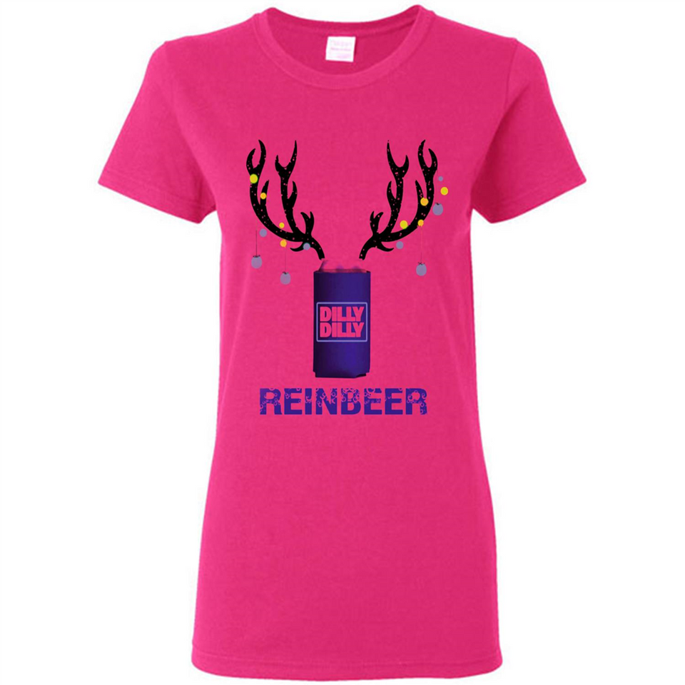 Dilly Dilly Reinbeer Funny Beer Reindeer Christmas Sporty - Ladies Short-Sleeve