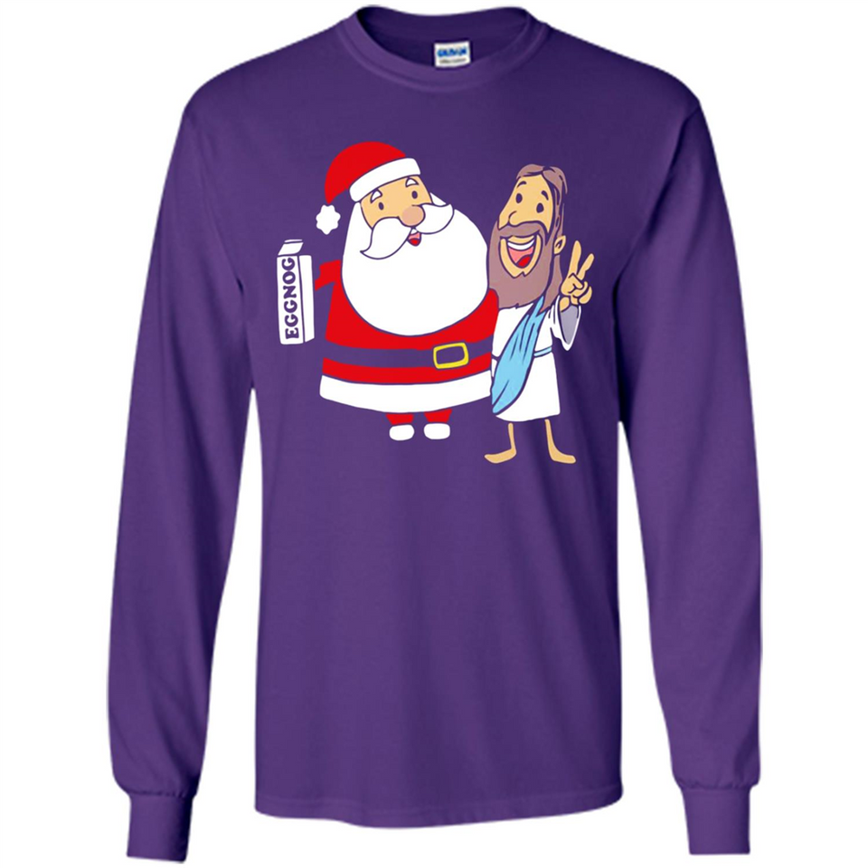 Eggnog Santa And Jesus Christmas