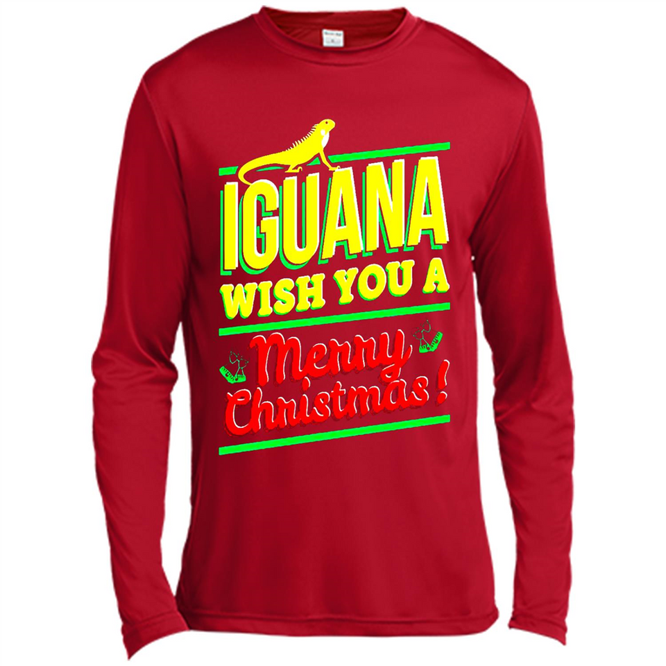 Iguana Wish You A Merry Christmas Animal - Canvas Long Sleeve T-Shirt