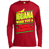 Iguana Wish You A Merry Christmas Animal - Canvas Long Sleeve T-Shirt