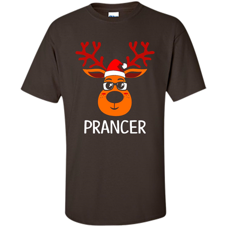 Prancer Reindeer Santa Claus Funny Xmas Holiday T-Shirt - Shirt