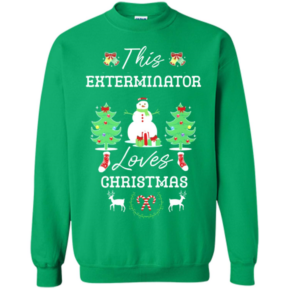 This Exterminator Loves Christmas Tree Shirt with Snowman