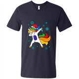 Christmas Dabbing Unicorn - Men's V-Neck
