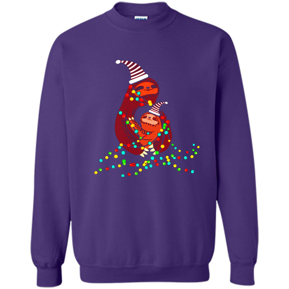 Christmas Lights Sloth Long Sleeve Santa Sloth - Sweatshirt