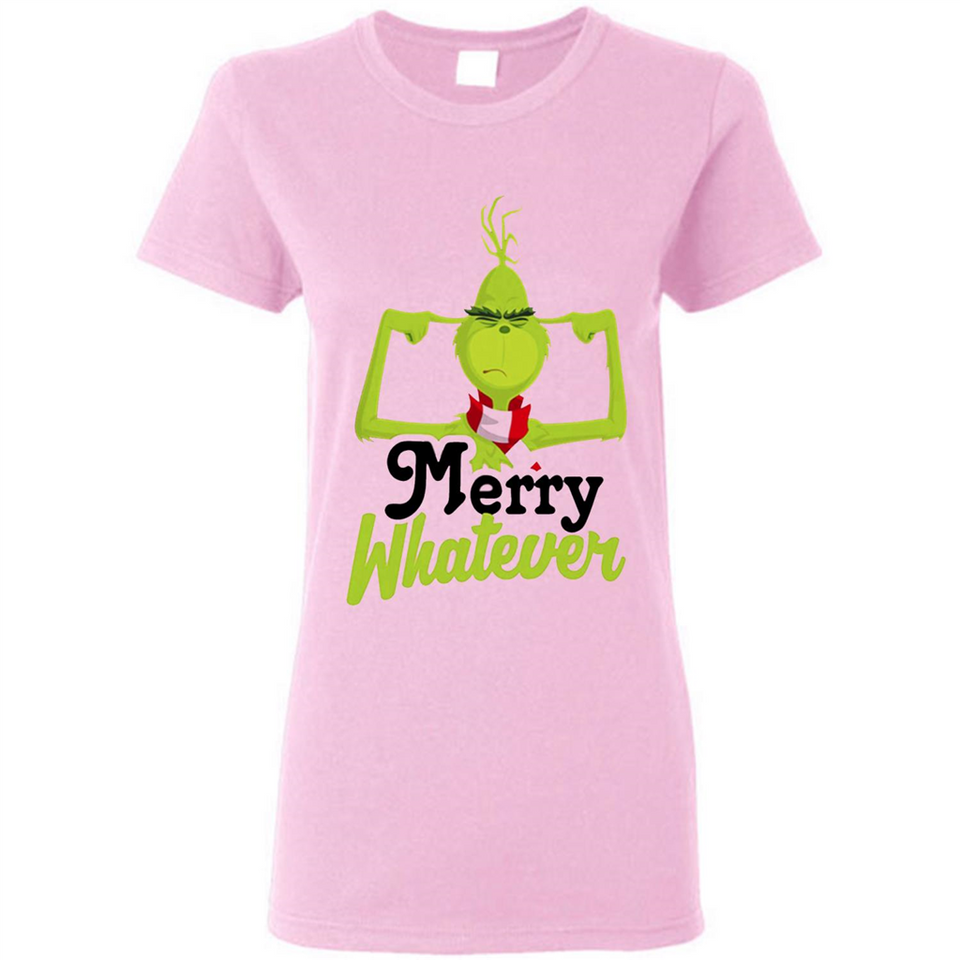 Grinch Merry Whatever Funny Christmas Sporty - Ladies Short-Sleeve