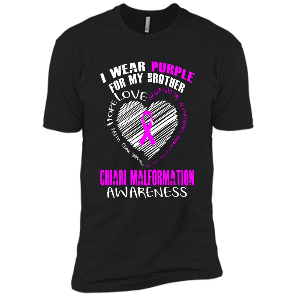 I Wear Purple For My Brother Chiari Malformation - Premium Short Sleeve T-Shirt