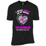 I Wear Purple For My Brother Chiari Malformation - Premium Short Sleeve T-Shirt