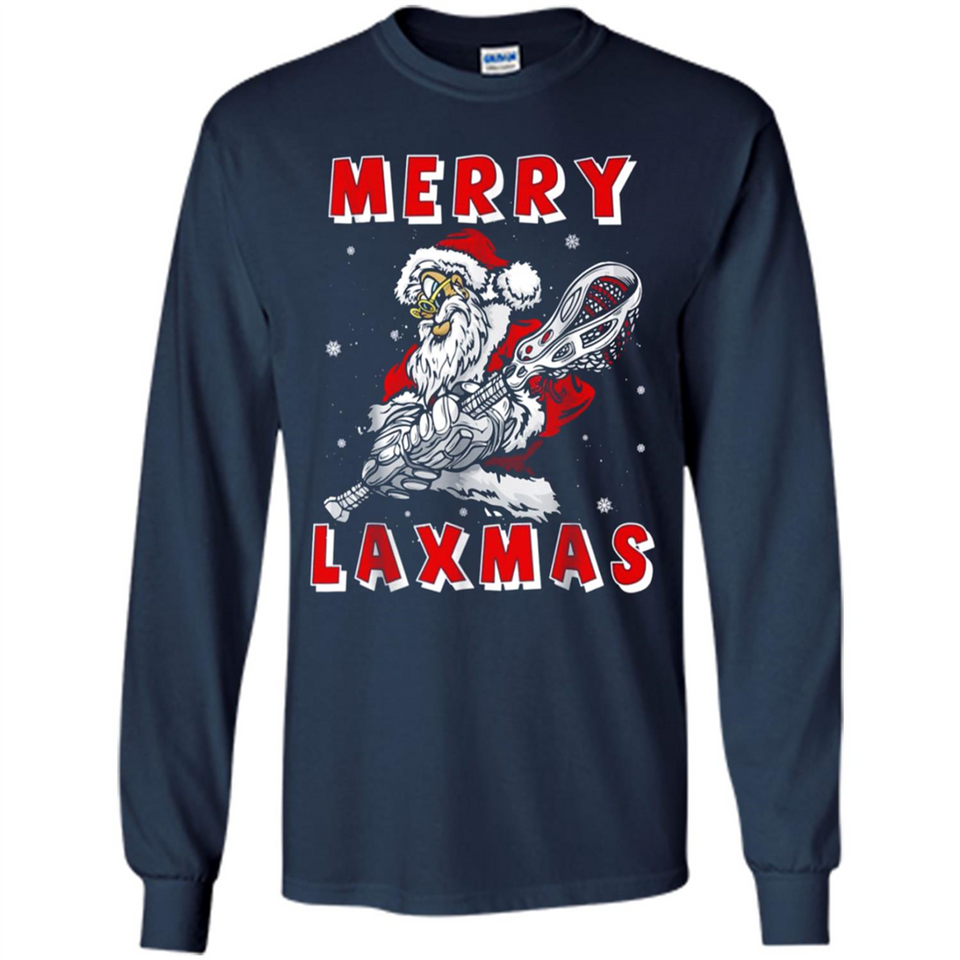 Lacrosse Merry Laxmas Santa - Long Sleeve T-Shirt