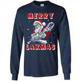 Lacrosse Merry Laxmas Santa - Long Sleeve T-Shirt