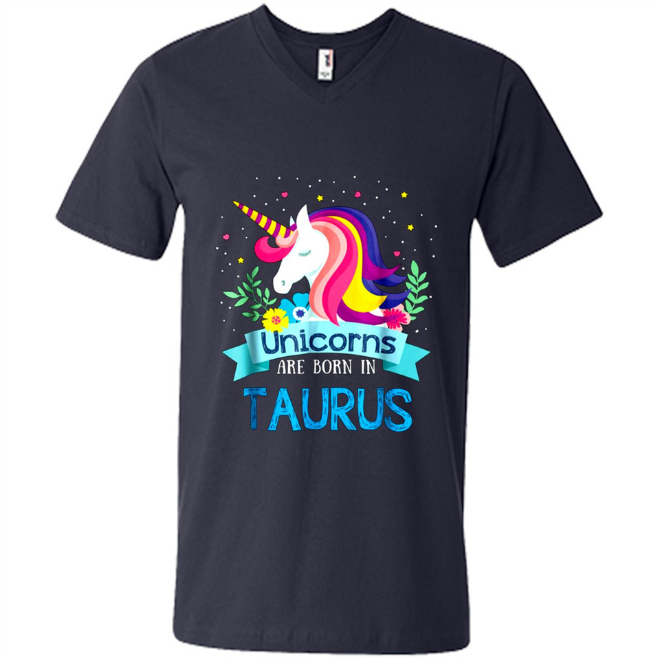 Unicorns are born in Taurus Birthday Rainbow Gift Ladies Custom