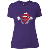 Calgary Flames And Superman Fans - Ladies' Boyfriend T-Shirt