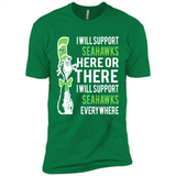 Shirt For Dr Seuss Cat And Seattle Seahawks Fans - Premium Short Sleeve T-Shirt