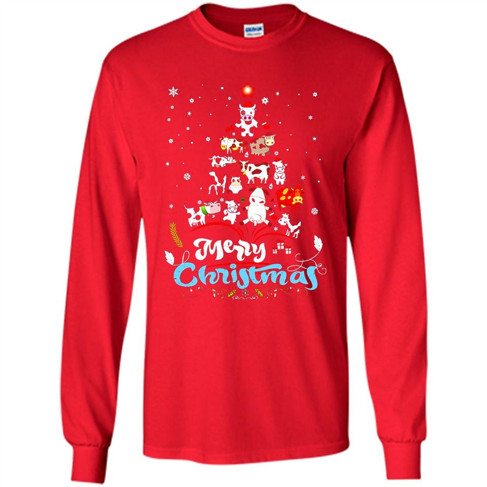 Christmas Ugly Sweater Animal Tree Pine Merry Christmas - Long Sleeve T-Shirt