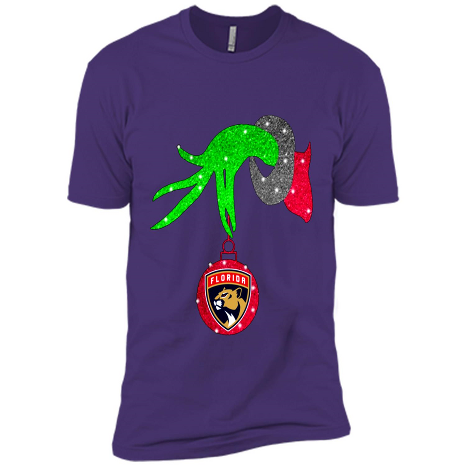 GRINCH HAND HOLDING FLORIDA PANTHERS GLITTER CHRISTMAS PINGPONG