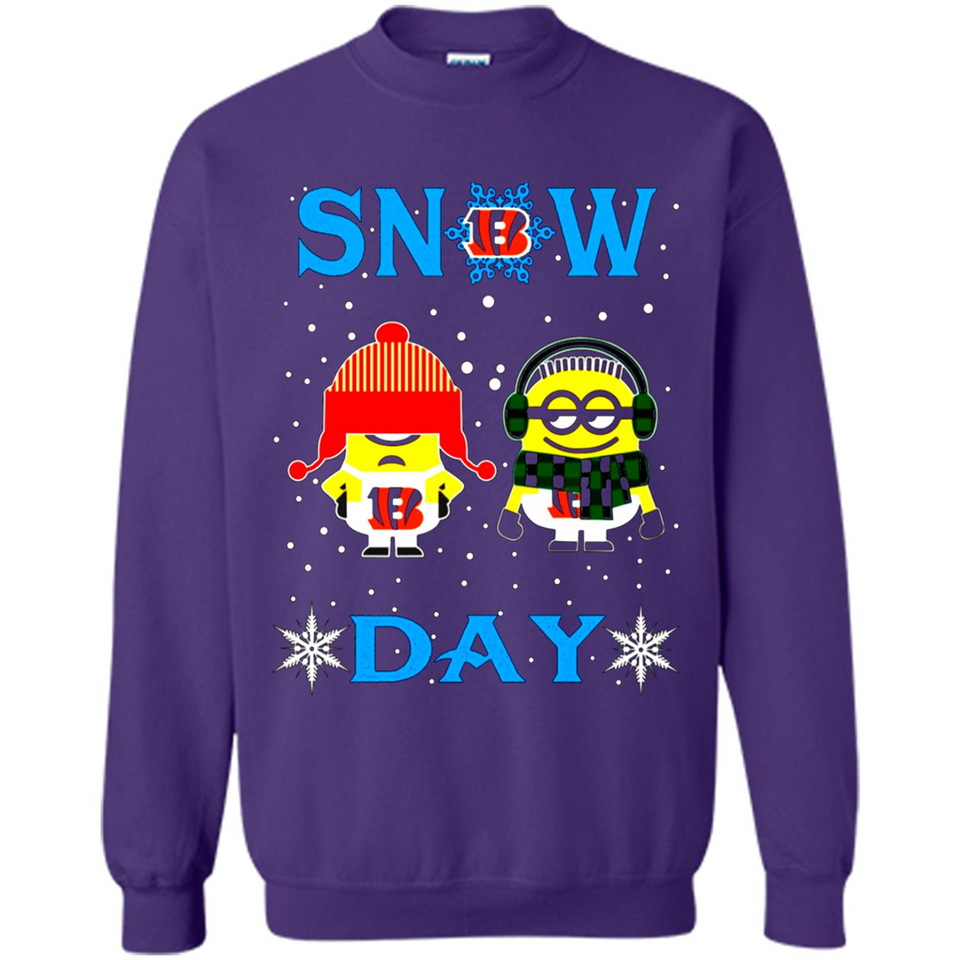 Snow Day Shirt For Cincinnati Bengals Vs Minion Fans pingpong
