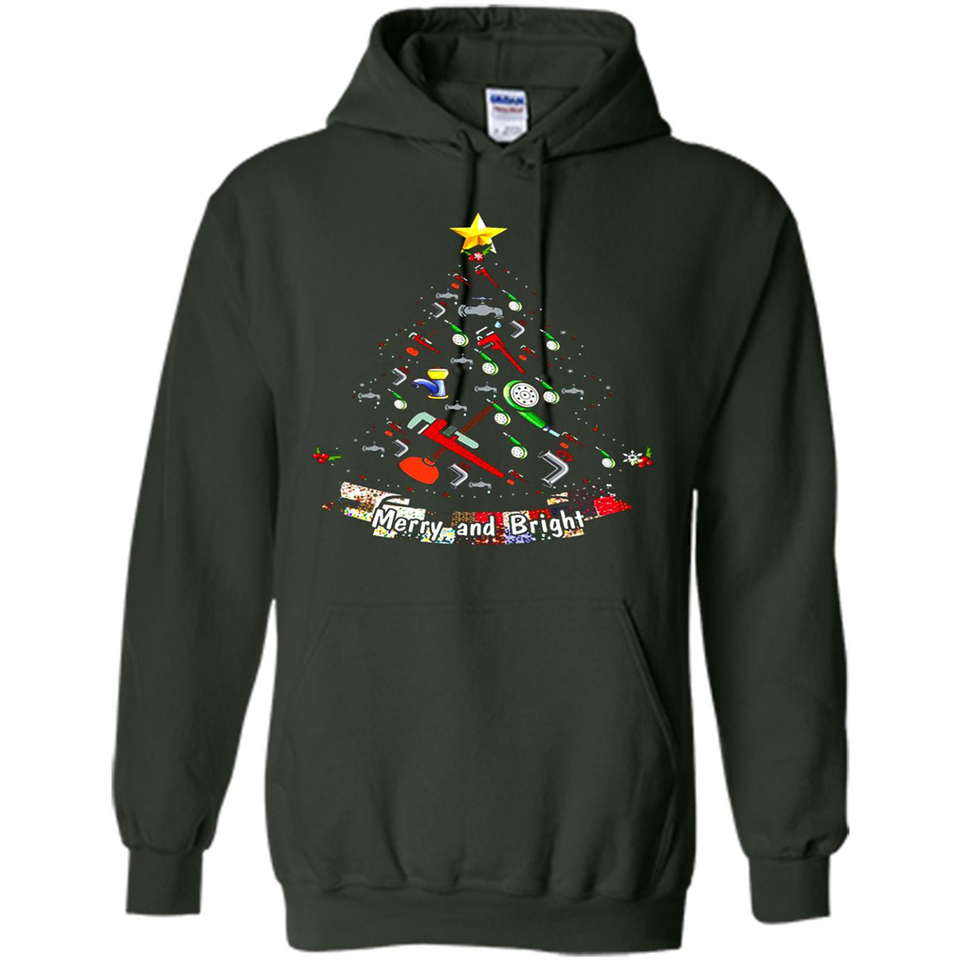 Merry And Bright Plumber Christmas Tree Shirt PINGPONG - Hoodie