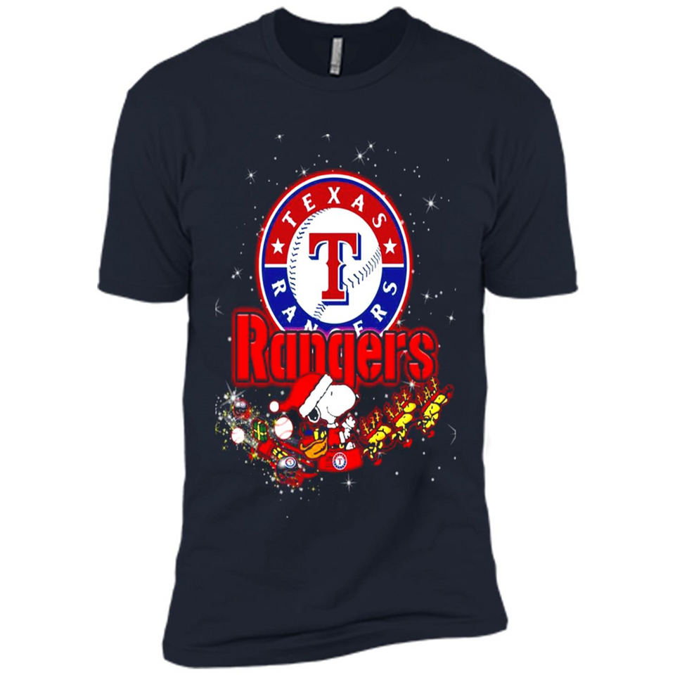 Snoopy Christmas Texas Rangers - Premium Short Sleeve T-Shirt