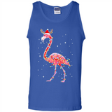 Christmas Lights Flamingo Wearing Santa Hat Funny Xmas - Tank Top