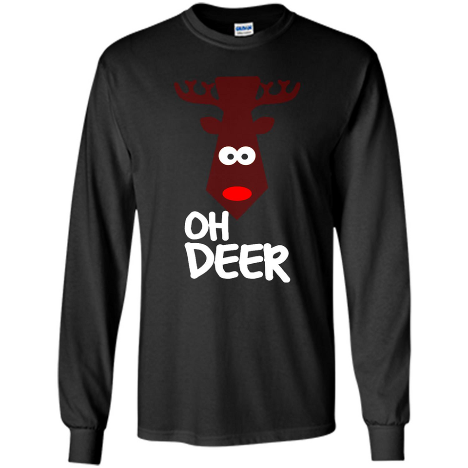 Oh Deer Christmas Reindeer Black mugs PINGPONG - Long Sleeve T-Shirt