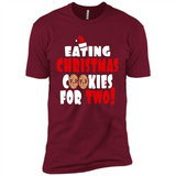 Womens Funny Eating Christmas Cookies For Two Pregnancy - Premium Short Sleeve T-Shirt