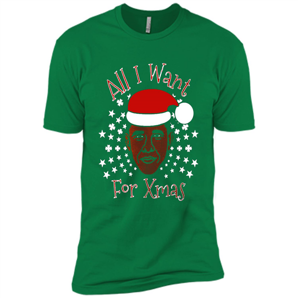 Obama All I Want For Xmas T Shirt PINGPONG - Premium Short Sleeve T-Shirt