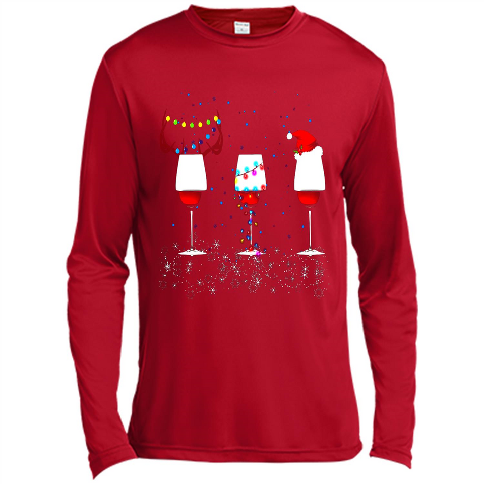 Christmas Red Wine Funny Merry Xmas Sweatshirt - Canvas Long Sleeve T-Shirt