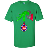 GRINCH HAND HOLDING CHICAGO CUBS GLITTER CHRISTMAS PINGPONG