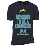 Reasons to be a Los Angeles Chargers Fan Complete List on Back - Premium Short Sleeve T-Shirt