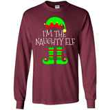 Matching Family Christmas Shirt Funny I'm The Naughty Elf Black mugs PINGPONG - Long Sleeve T-Shirt