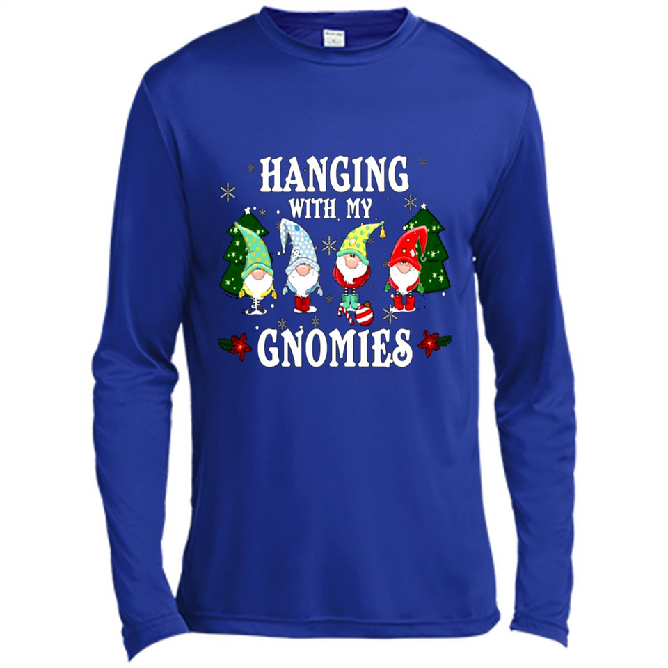 Christmas Garden Gnome Hanging With My Gnomies Shirt Sweater - Canvas Long Sleeve T-Shirt