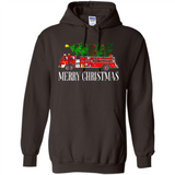 Firetruck Santa Sleigh Merry Christmas Firefighter - Hoodie