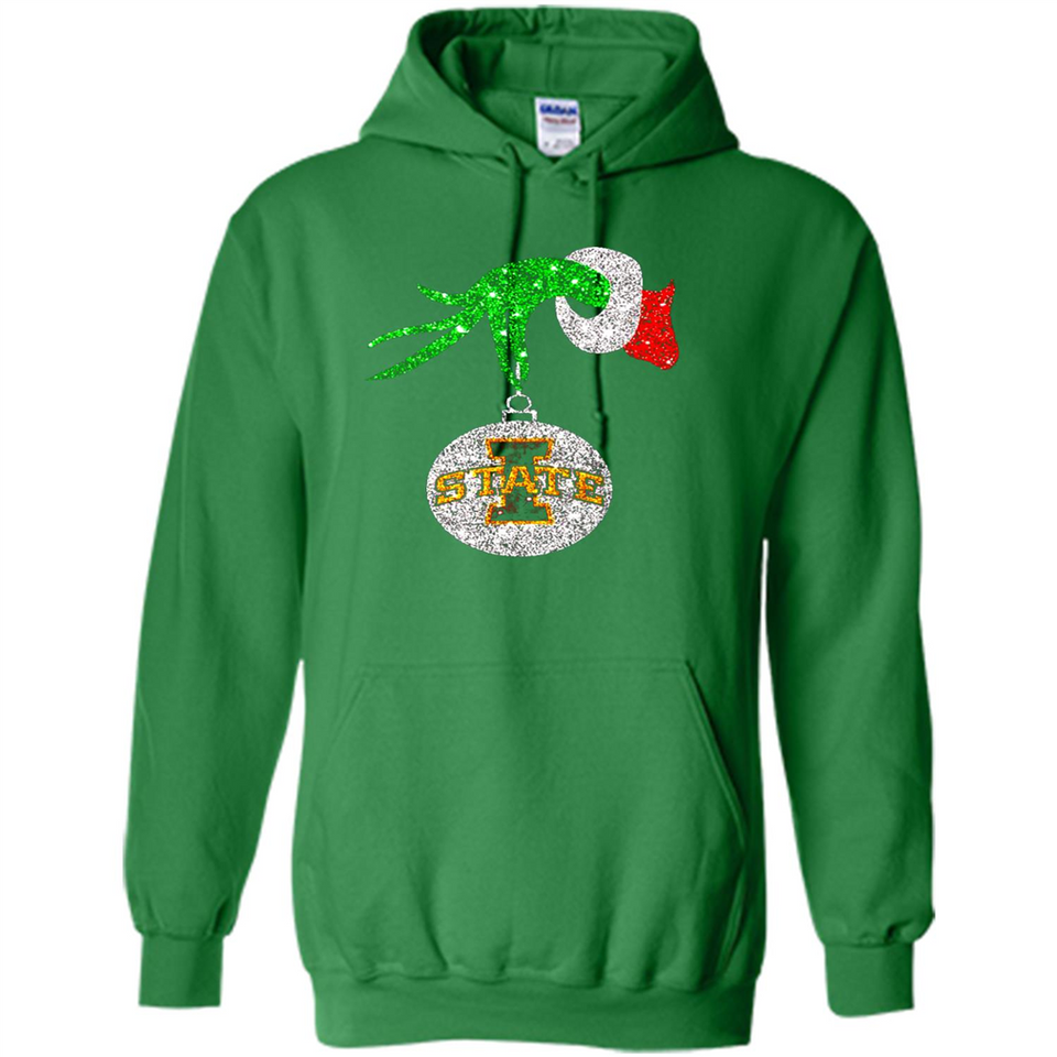 Amazing Iowa State Cyclones Glitter Grinch Monogram Ornament Christmas Gift - Hoodie