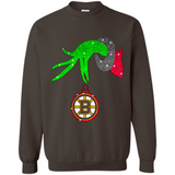 GRINCH HAND HOLDING BOSTON BRUINS GLITTER CHRISTMAS PINGPONG