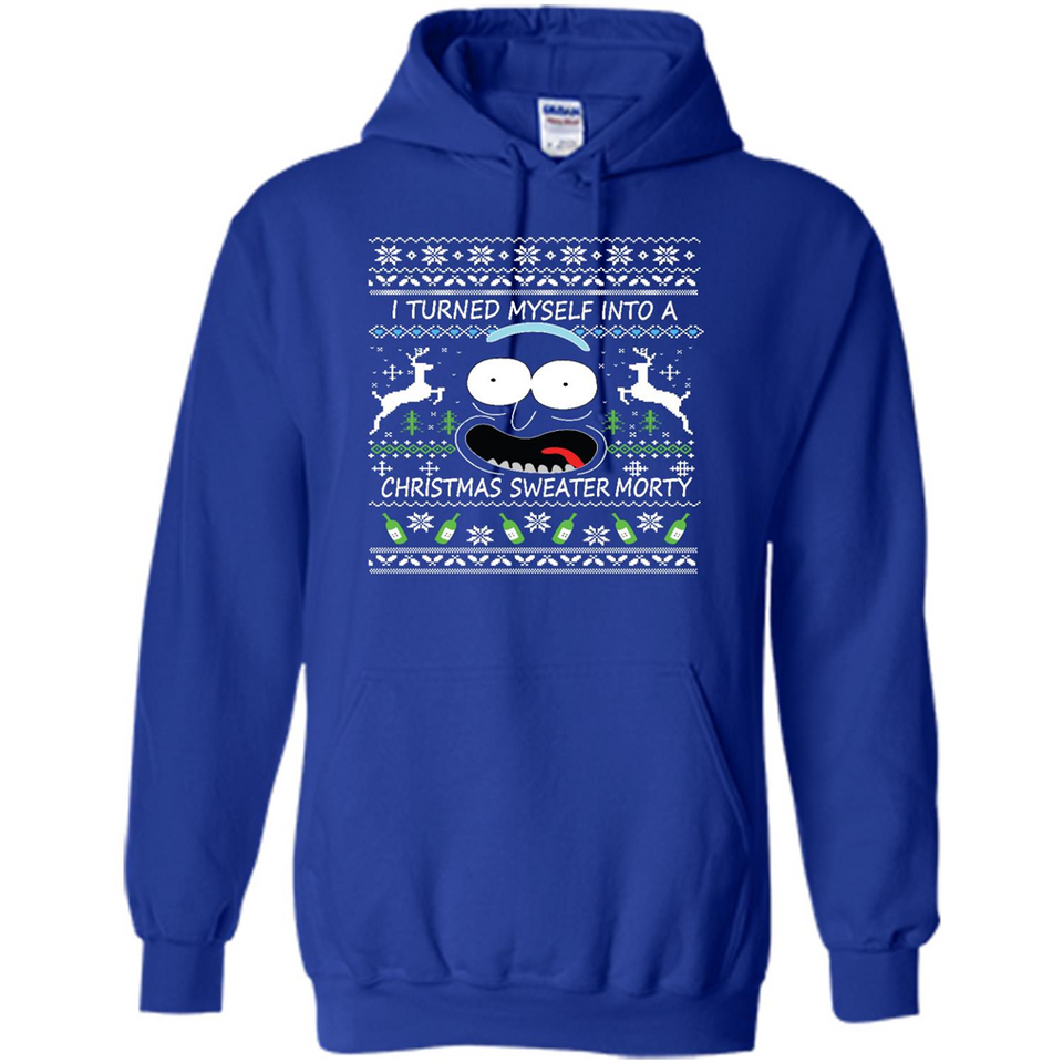 RICK AND MORTY-I TURNED MYSELF INTO A CHRISTMAS SWEATER MORTY UGLY XMAS SWEATER
