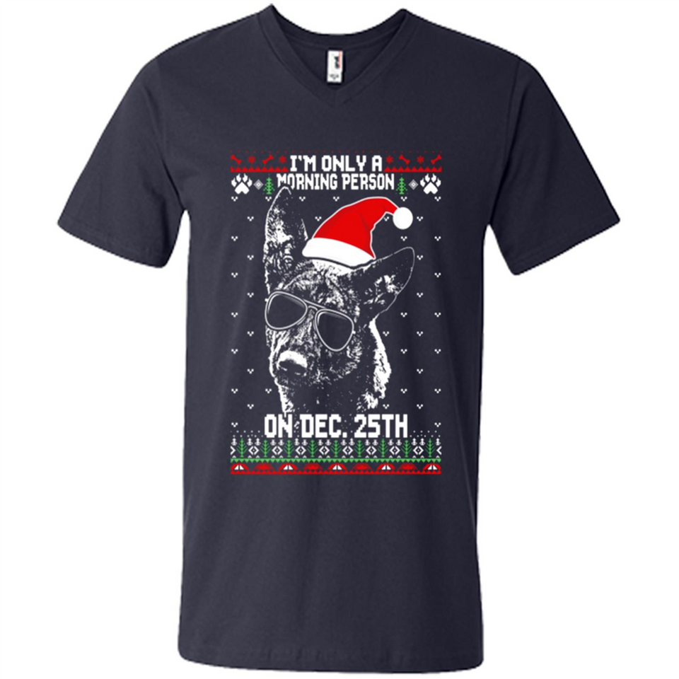 Morning Person Dutch Shepherd Funny Xmas - Men's V-Neck