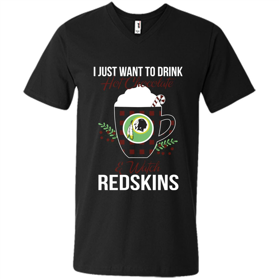 I Just Want To Drink Hot Chocolate & Watch Washington Redskins Ugly Christmas Sweater PINGPONG