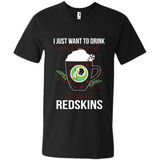 I Just Want To Drink Hot Chocolate & Watch Washington Redskins Ugly Christmas Sweater PINGPONG