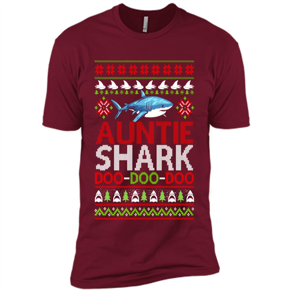 Auntie shark Doo Doo Doo Christmas - Premium Short Sleeve T-Shirt