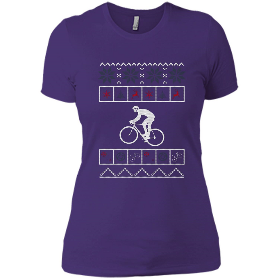 Christmas Ugly Sweater Cycling - Ugly Christmas Sweater - Ladies' Boyfriend T-Shirt