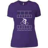 Christmas Ugly Sweater Cycling - Ugly Christmas Sweater - Ladies' Boyfriend T-Shirt