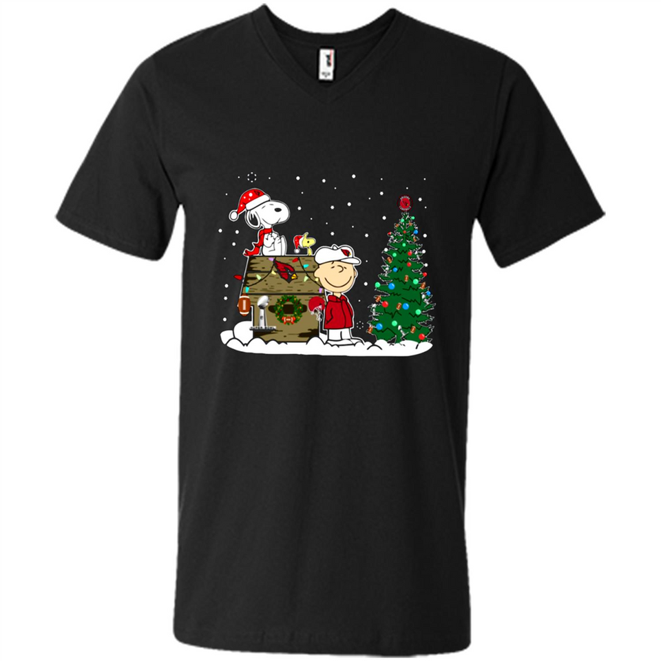 Arizona Cardinals Snoopy The Peanuts Movie Christmas Football Super Bowl pingpong - Men's V-Neck