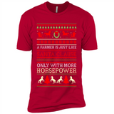 Funny Farmers Gift Ugly Santa Claus Horsepower - Premium Short Sleeve T-Shirt